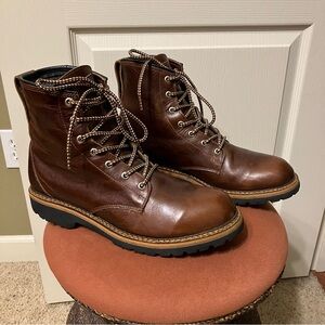 QUODDY Boots MAINE WOODS Burnished Leather BROWN - Sz 10 D Made in USA